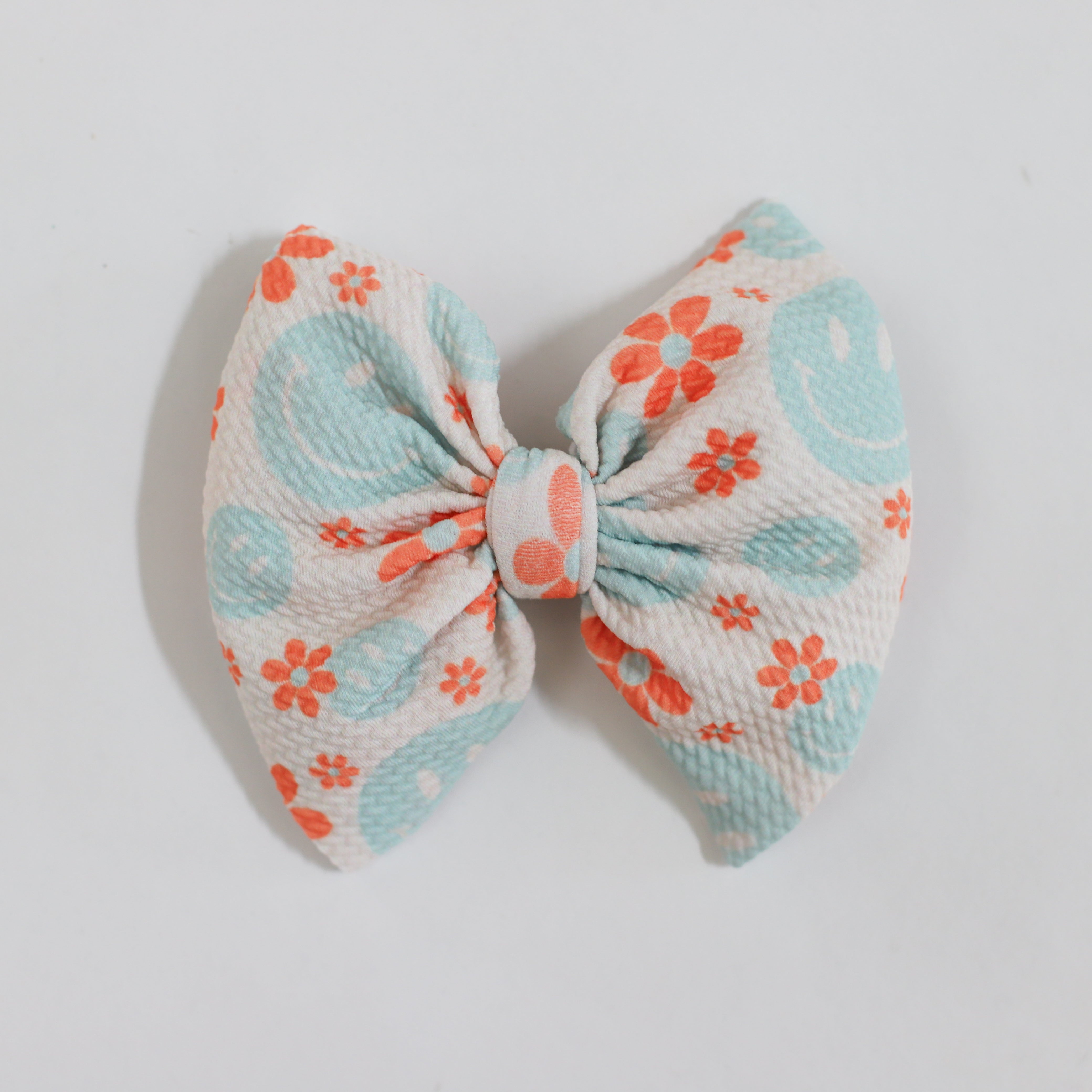 Blue Smiley Bow