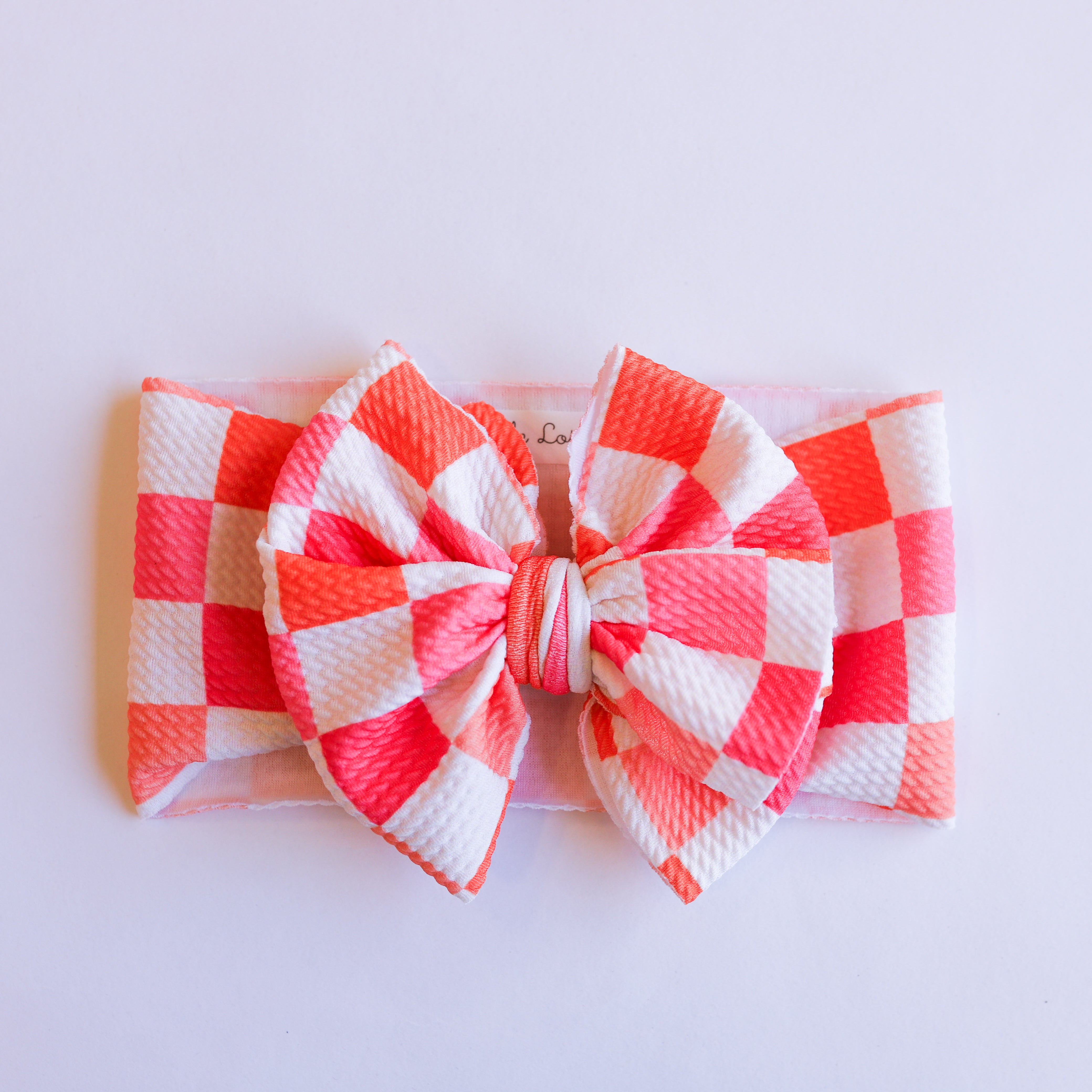Red Peach Checkers Headwrap