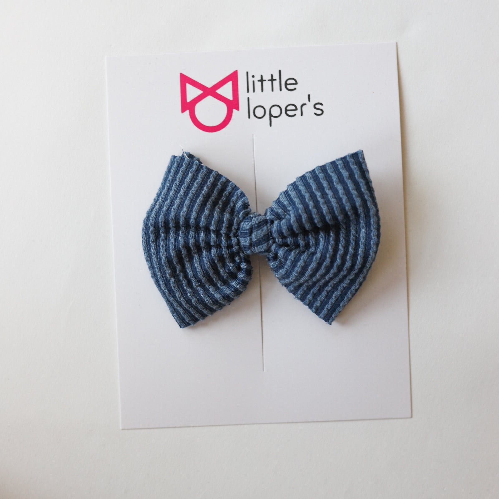 Navy Cozy Ribbed Big + Skinny Bow