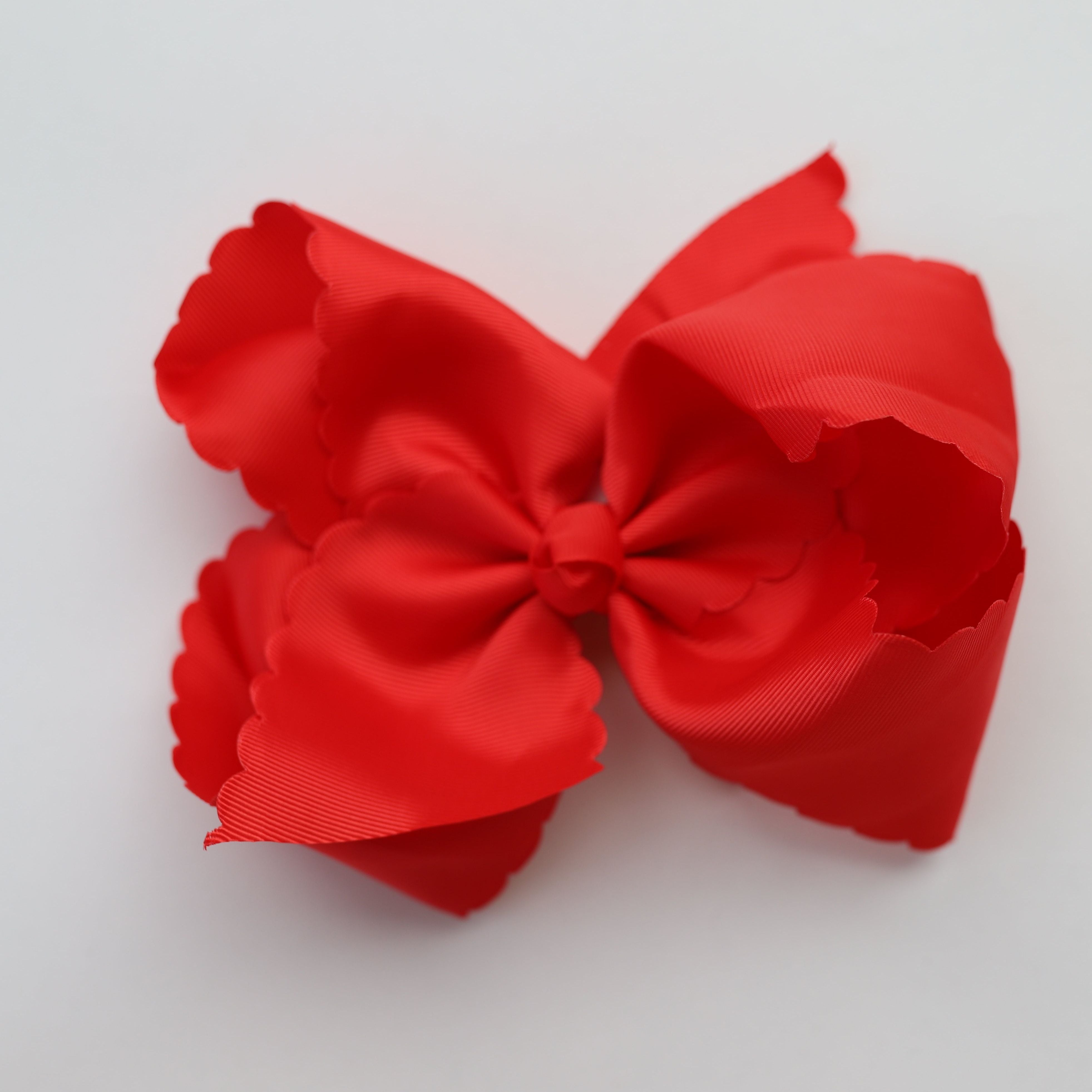 New 8 Inch Scalloped Ribbon Bows