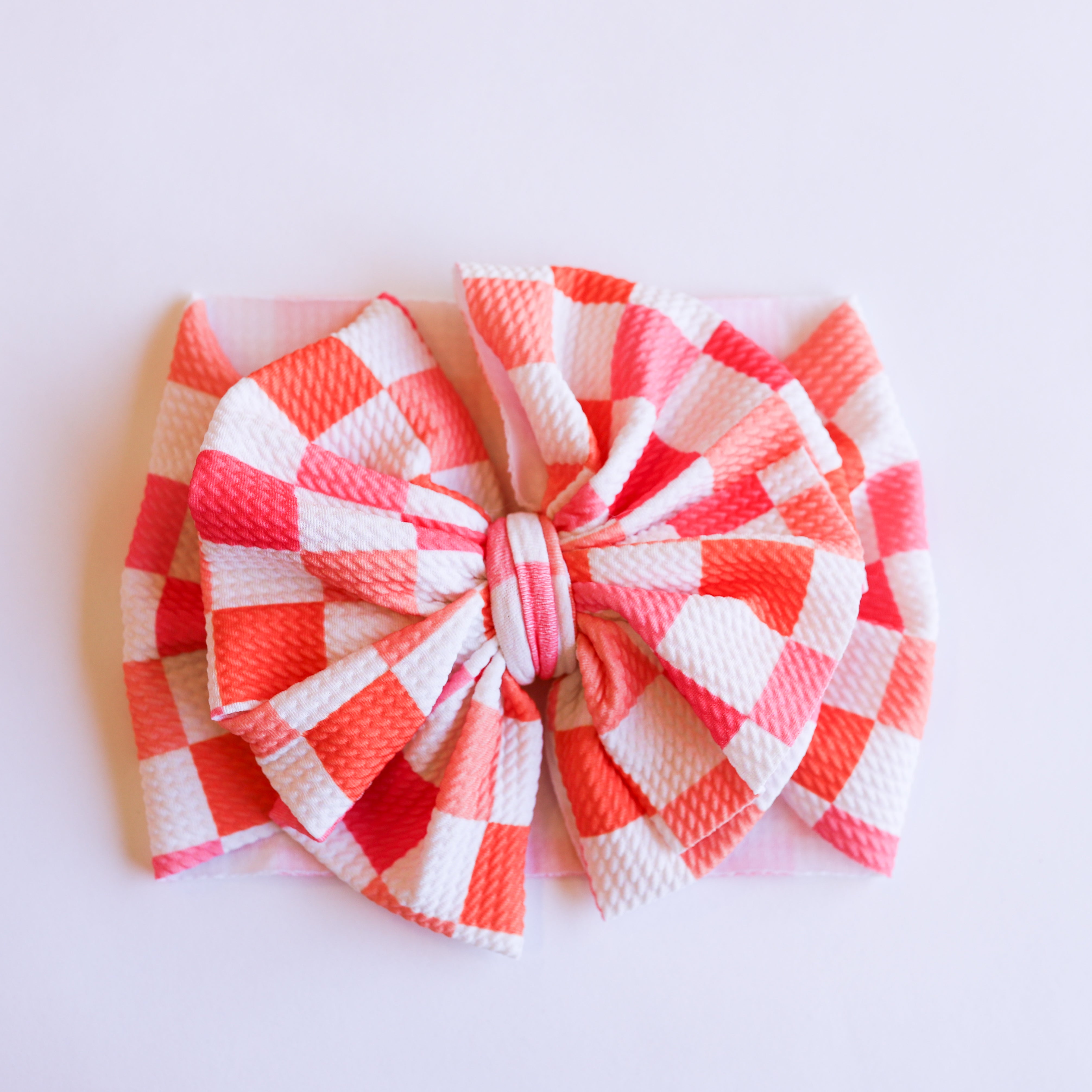 Red Peach Checkers Headwrap