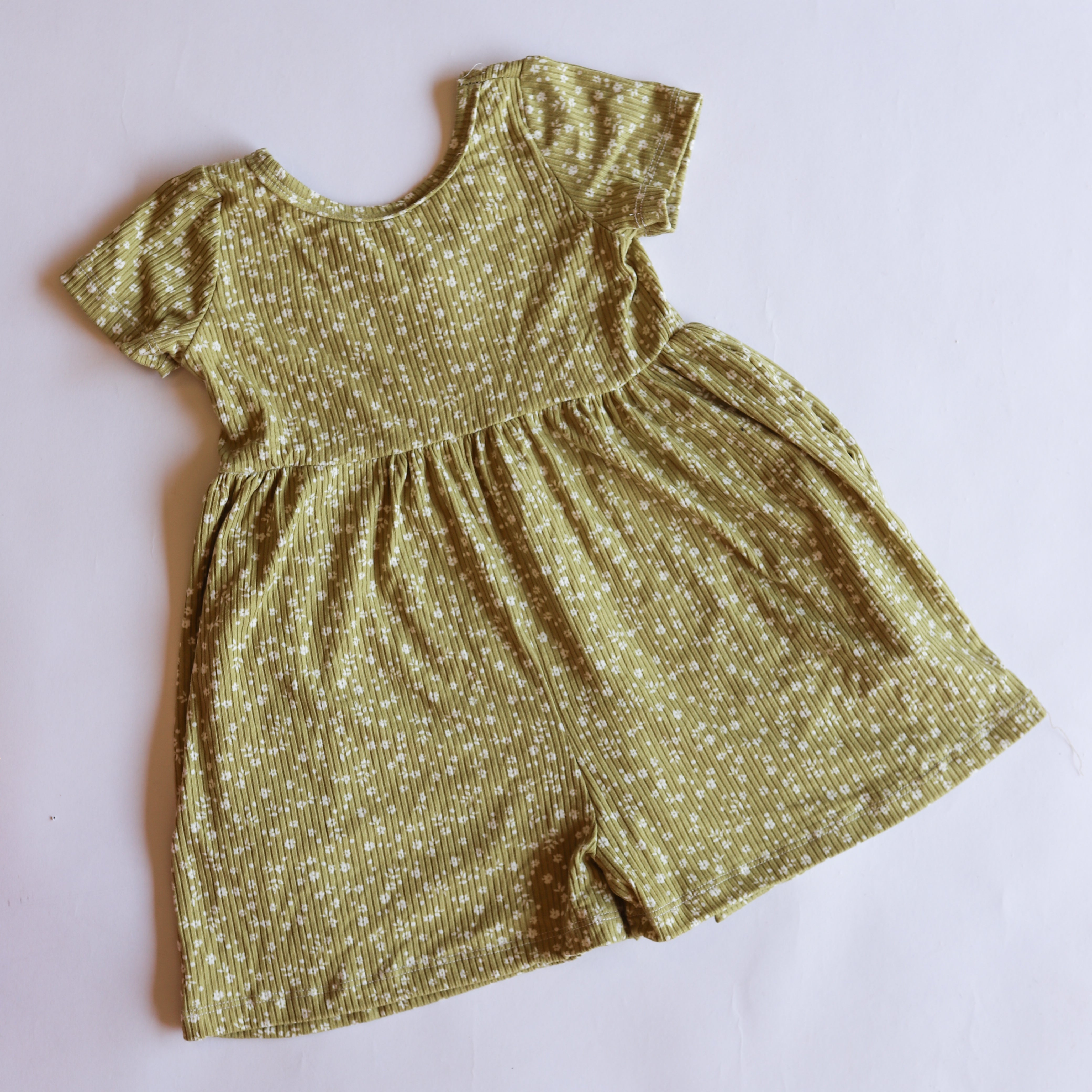 Green Floral Short Leggy Romper