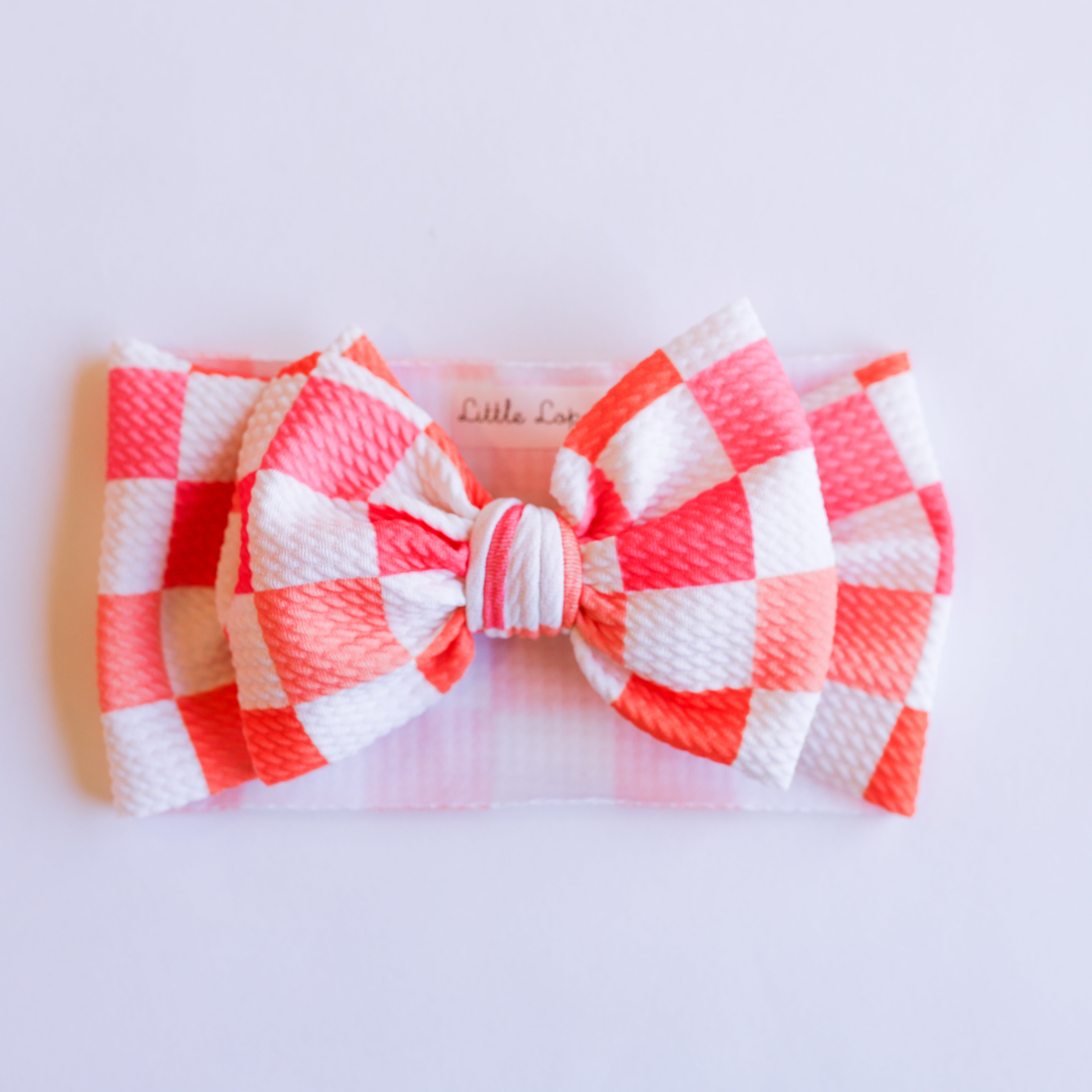 Red Peach Checkers Headwrap