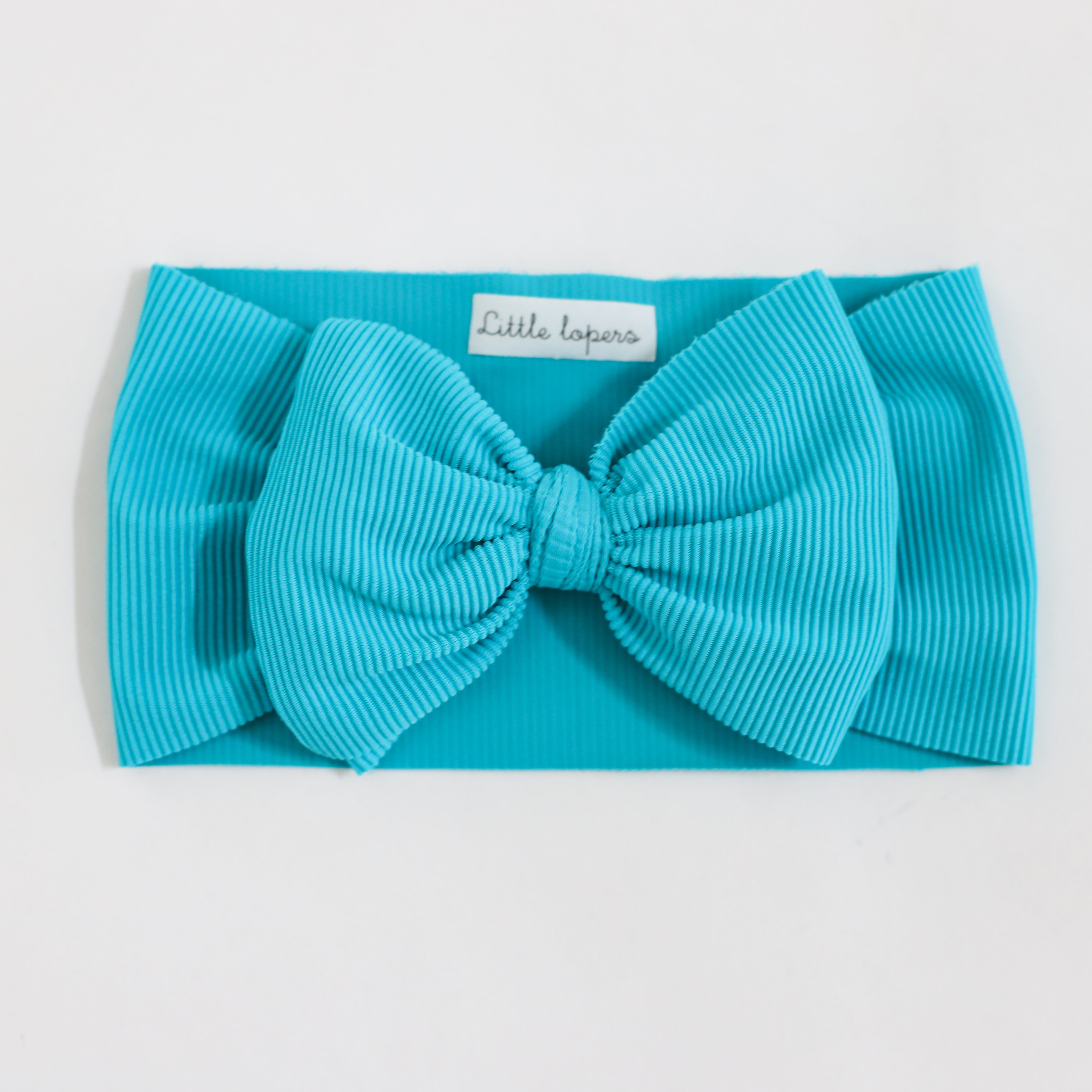 Teal Swim Ribbed Bow
