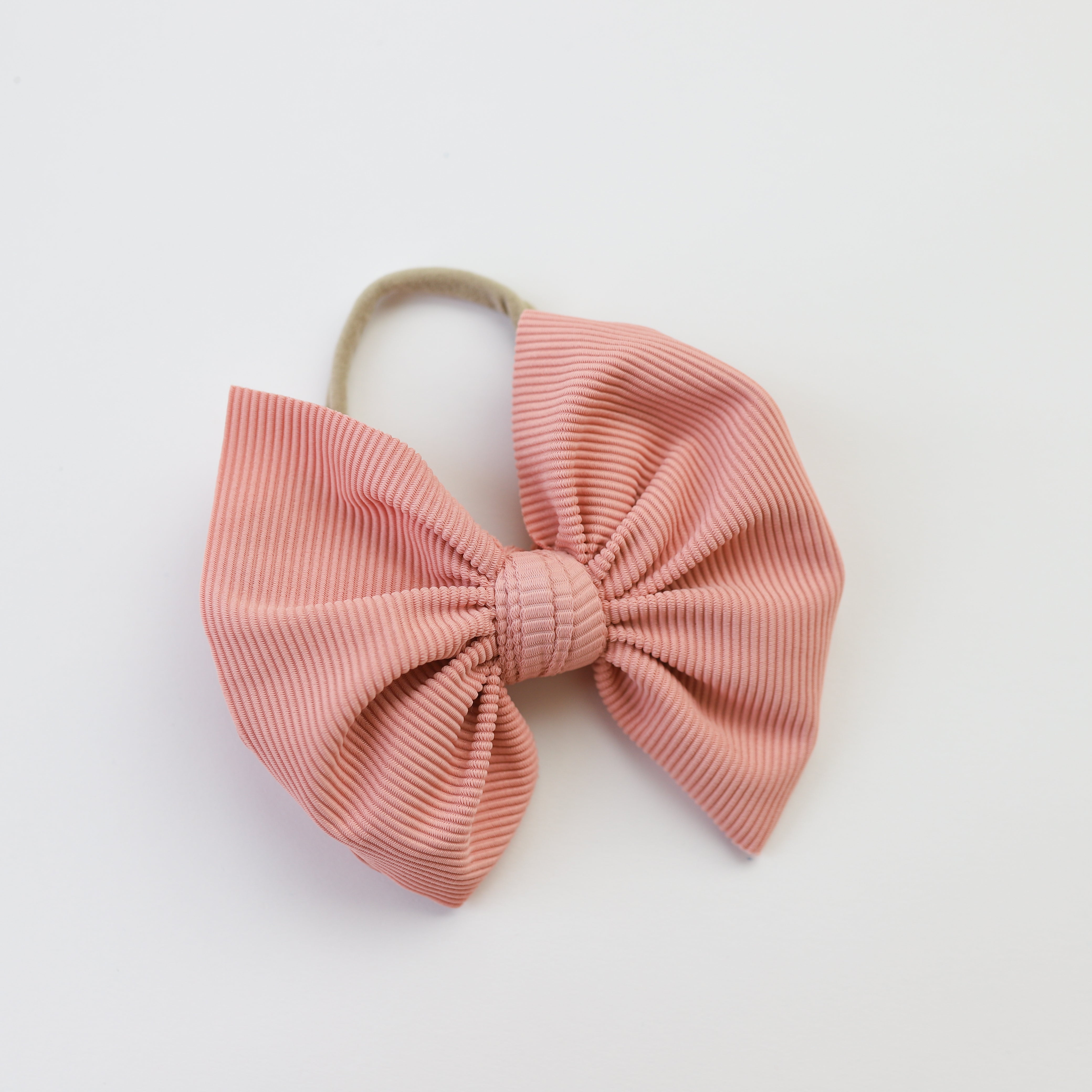 Nude Ribbed Bow