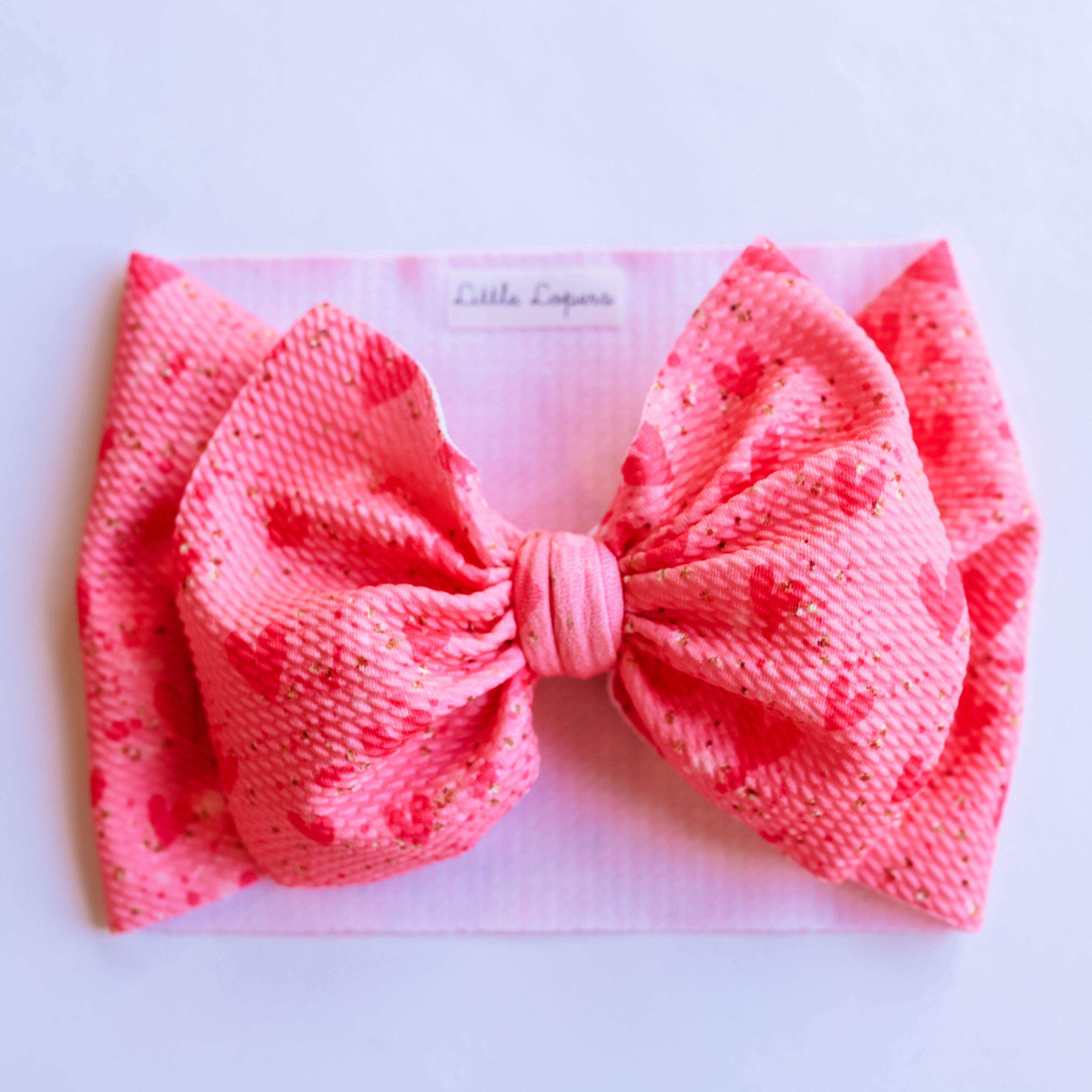 Festive Hot Pink Hearts Headwrap