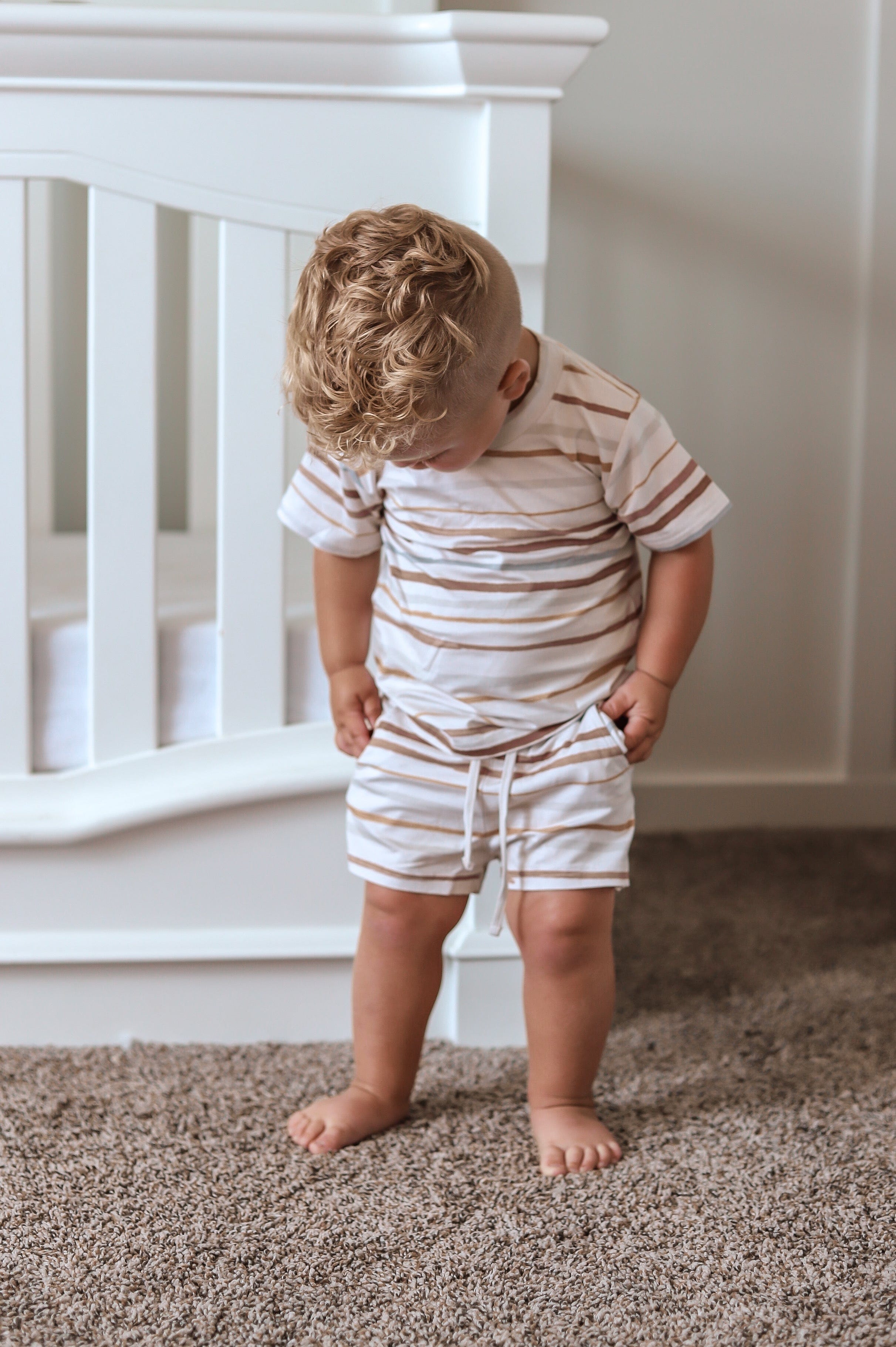 Vintage Stripes Shirt and Short Set
