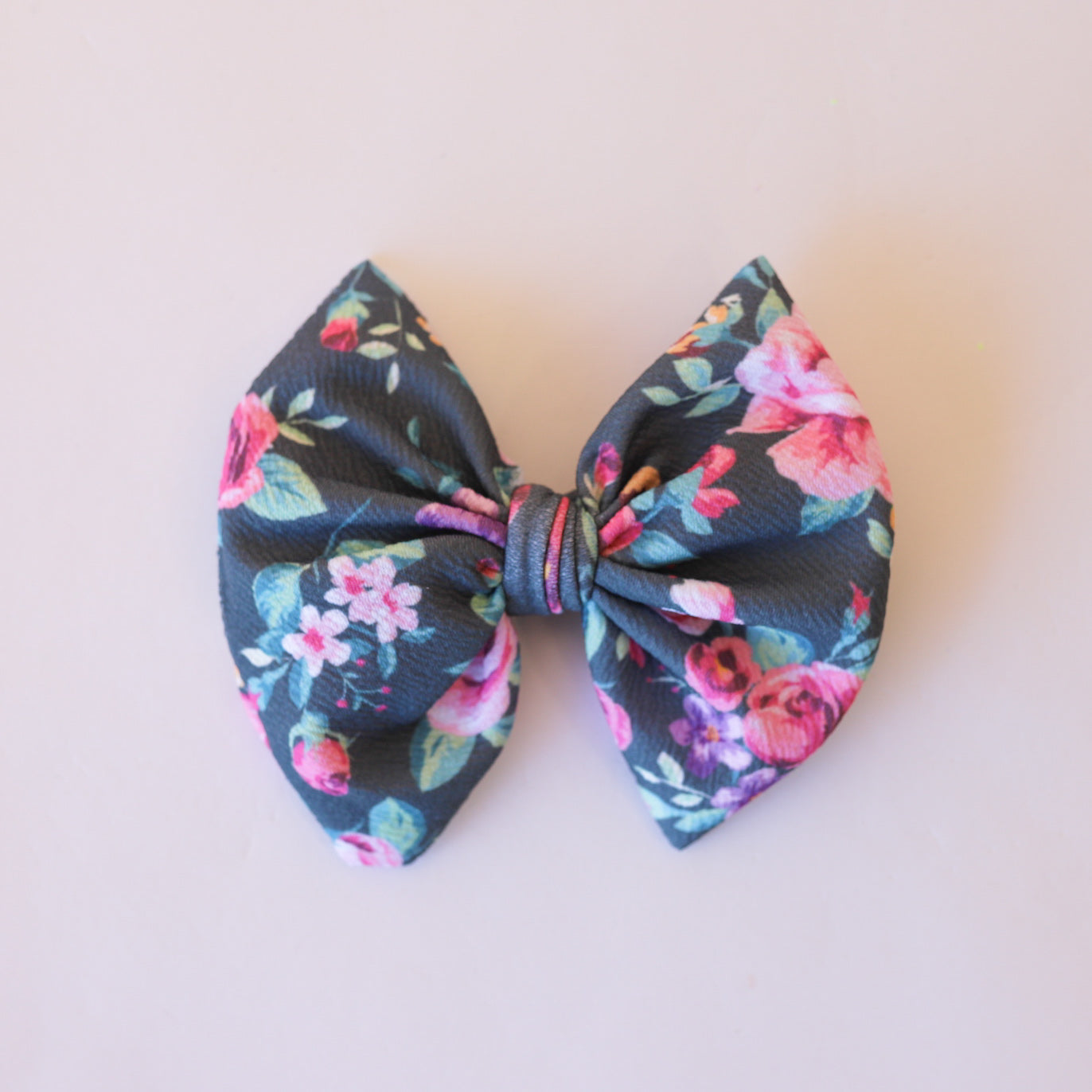 Charcoal Blooms Bow