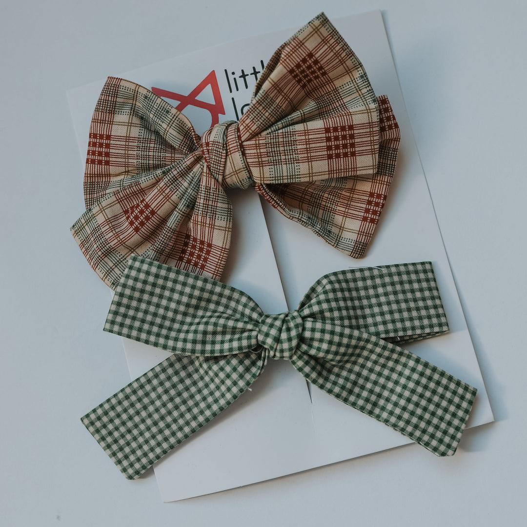 Vintage Plaid Bow Set