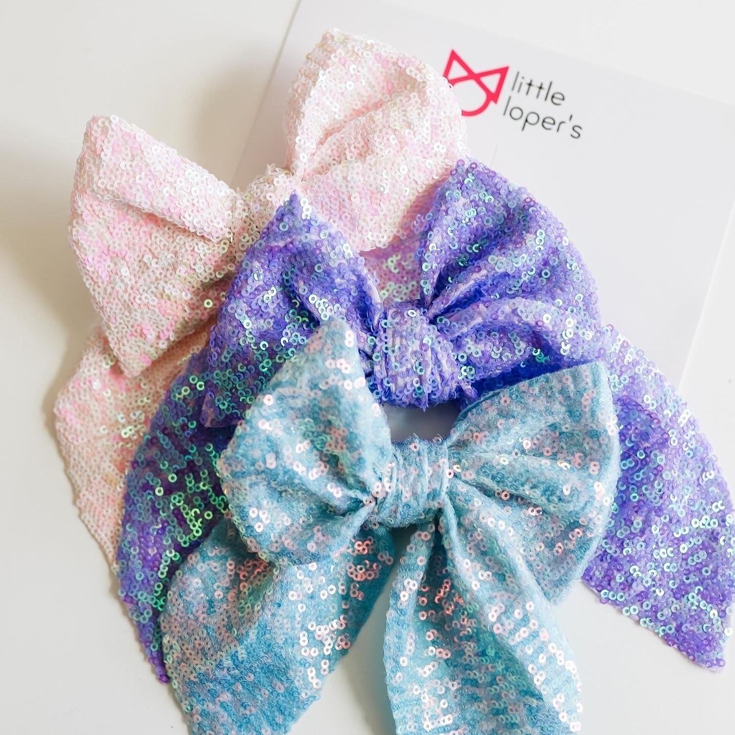 Swanky Pastel Sequin Bows Set