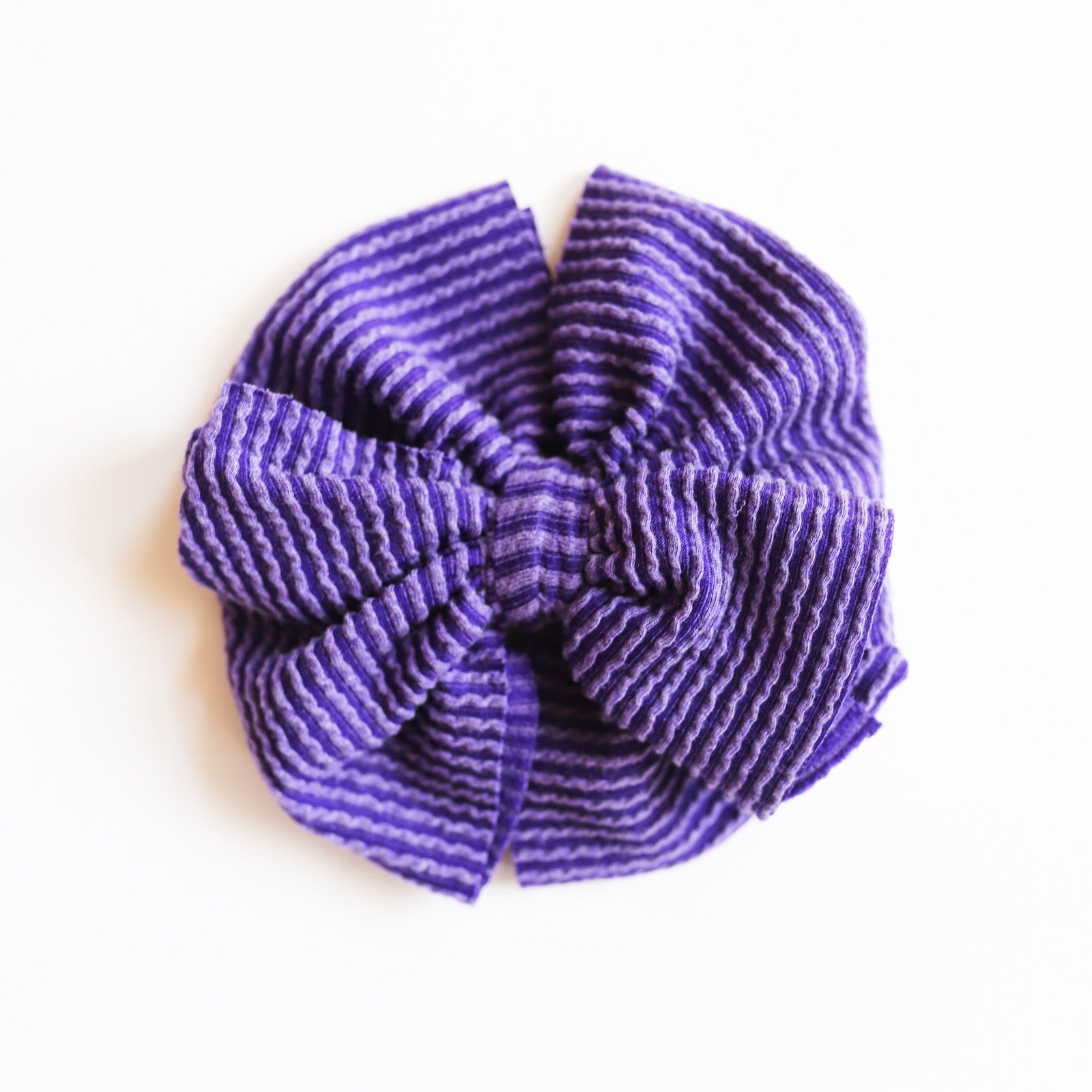 Cozy Ribbed Purple Big + Skinny Bow