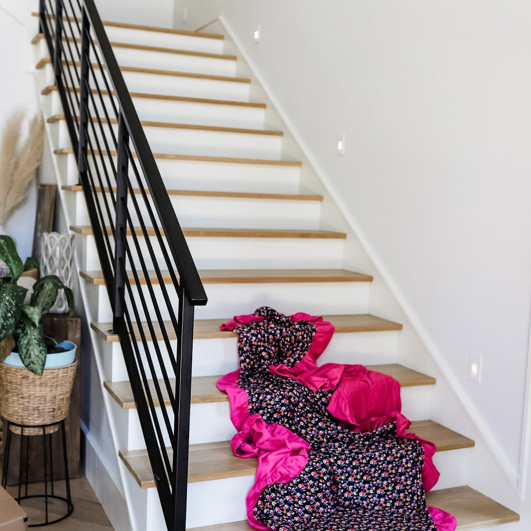 Magenta Floral Throw Blanket