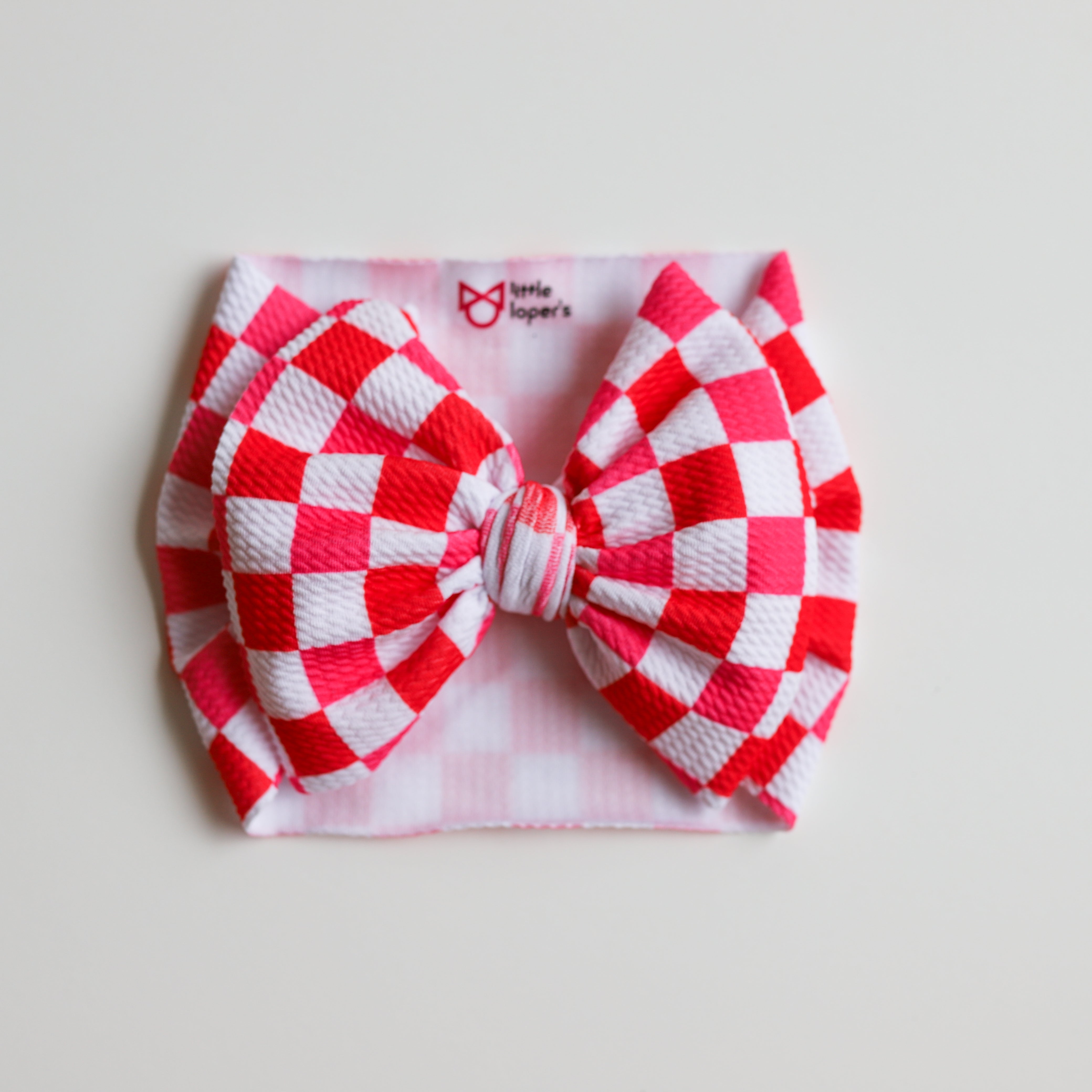 Strawberry Red Checkers Headwrap