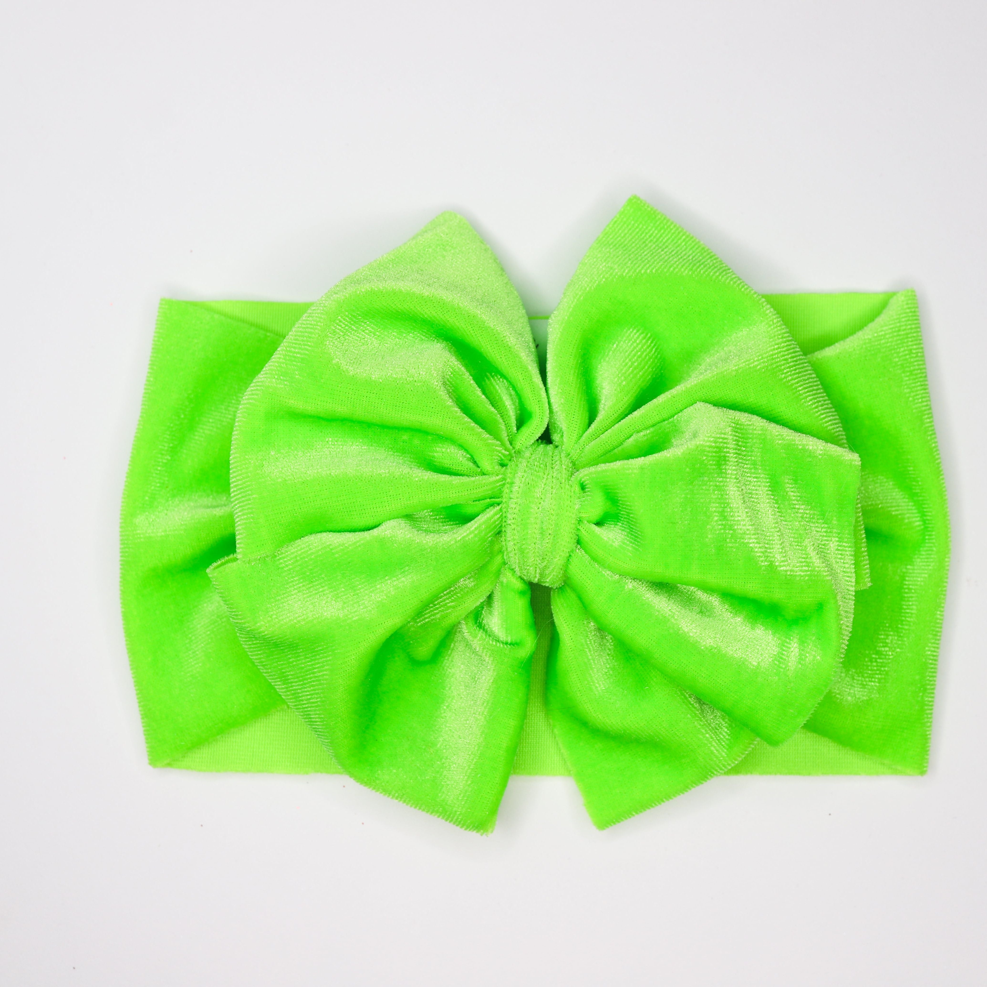 Lime Velvet Messy Headwrap