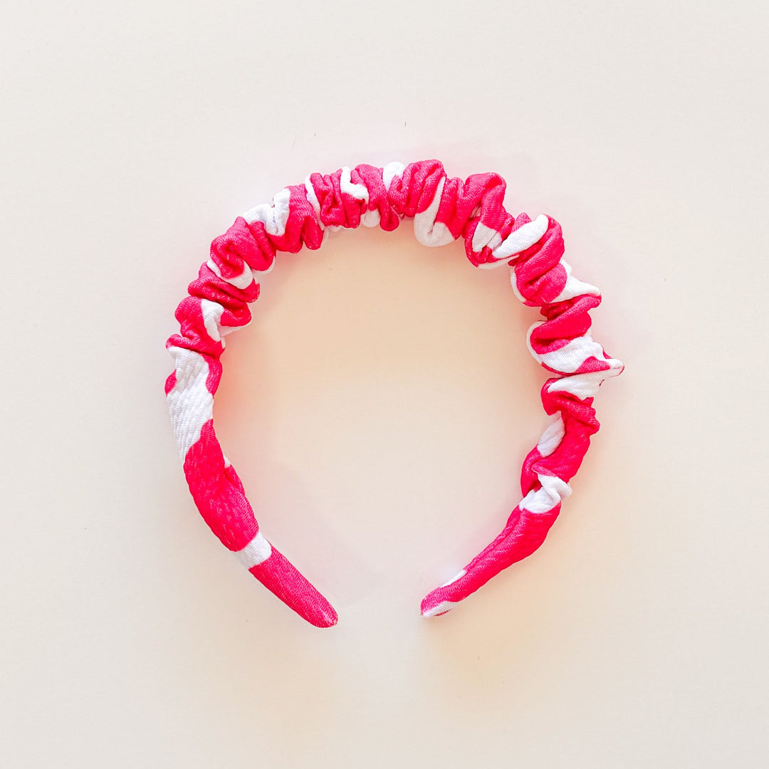 Hot Pink Cow Ruched Headband