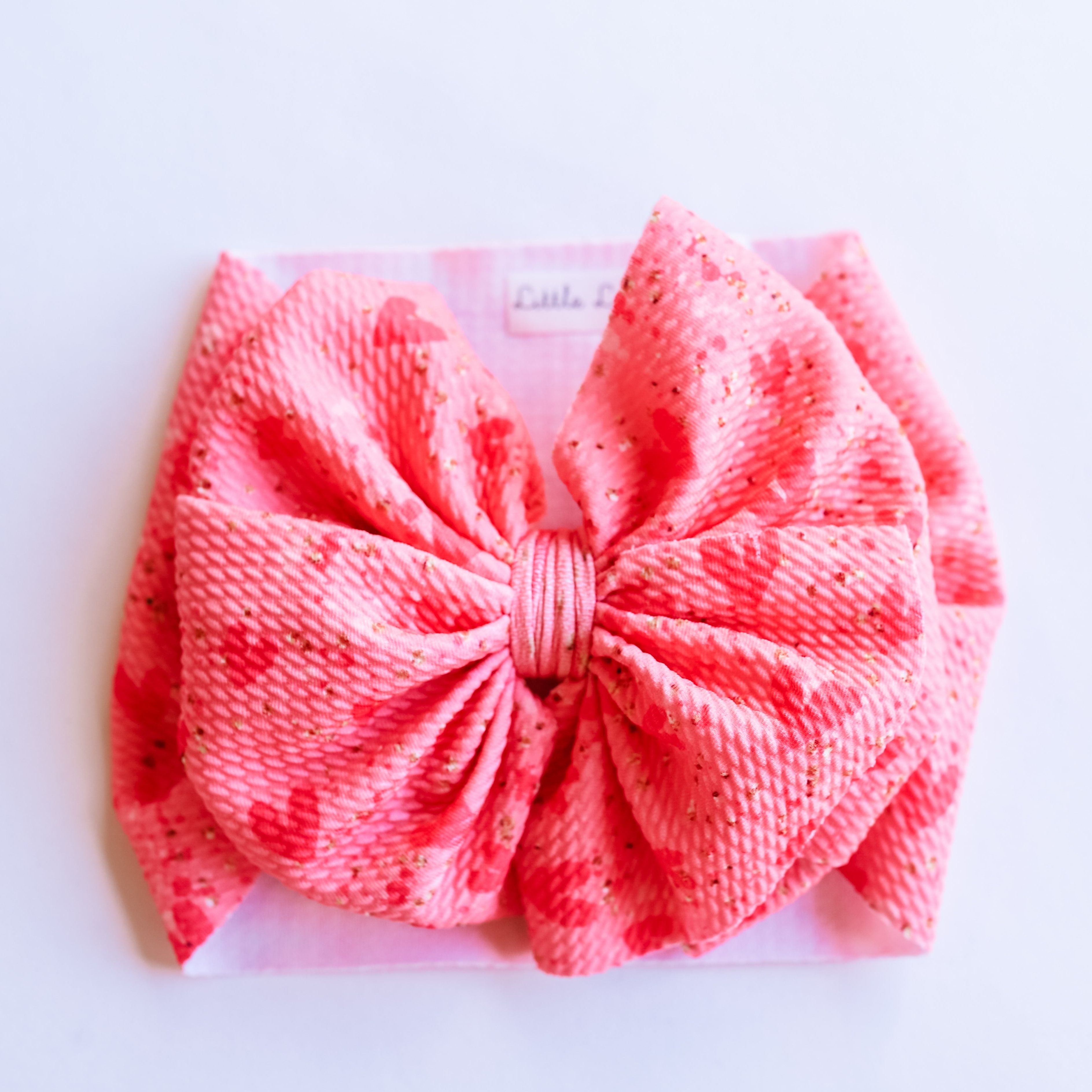 Festive Hot Pink Hearts Headwrap
