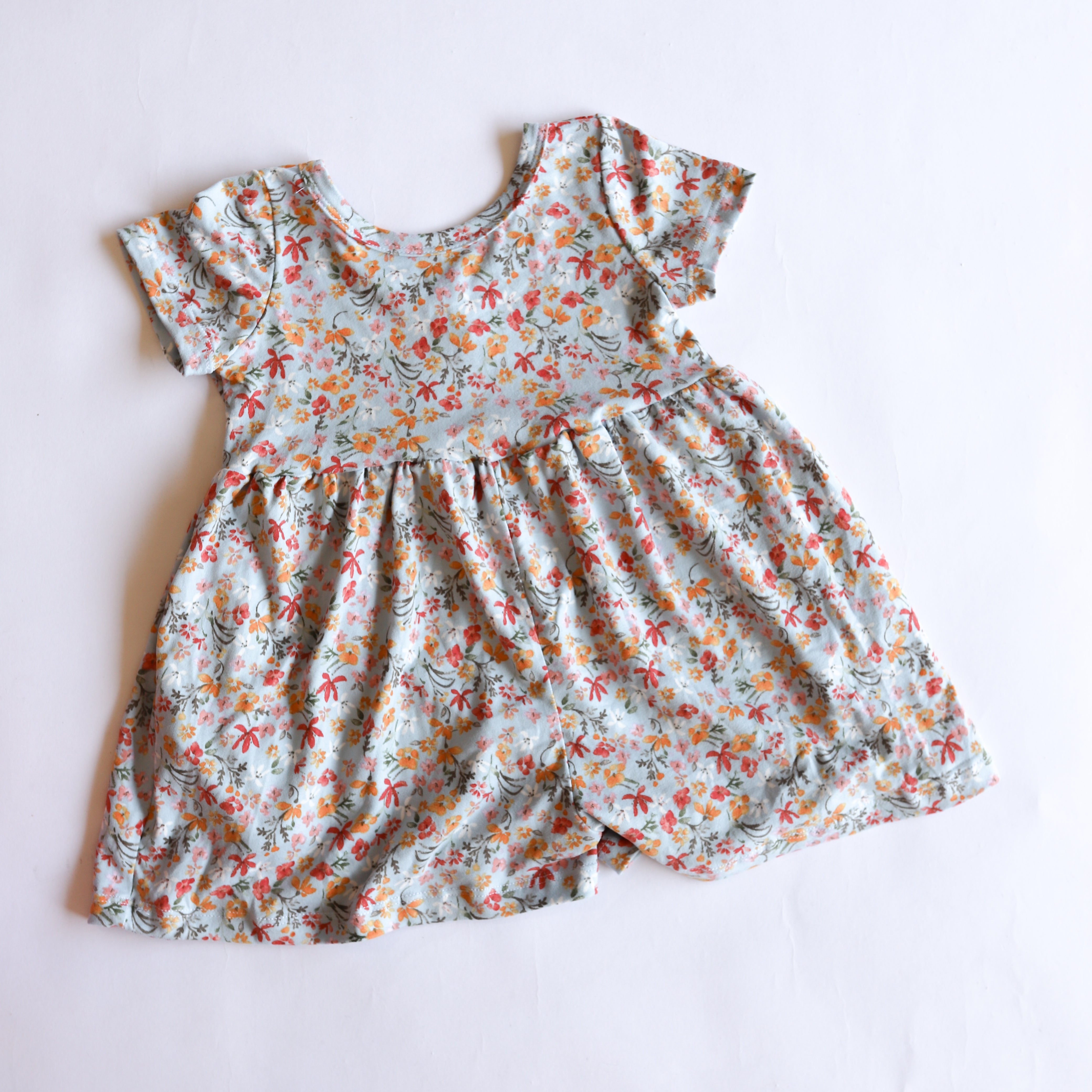 Blue Floral Short Leggy Romper