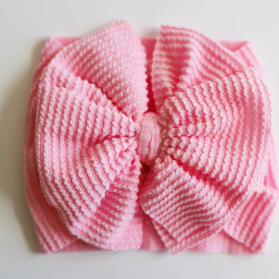 Pink Cozy Ribbed Headwrap