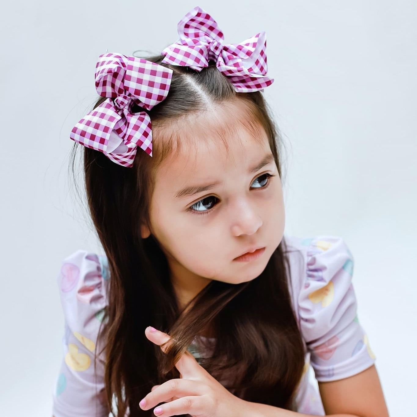 Set of 5 4 Inch Ribbon Gingham