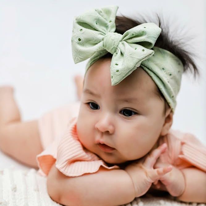 Green Eyelet Headwrap