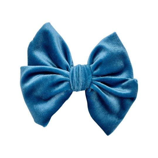 Summer Velvet Fancy Butterfly Bow - Teal