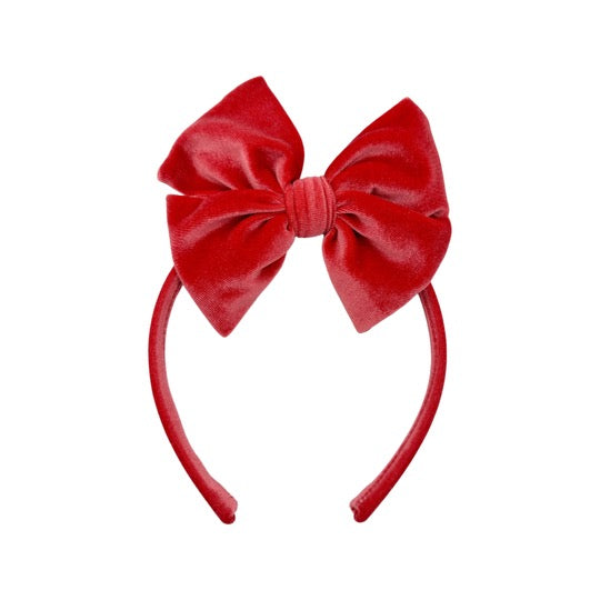 Summer Velvet Fancy Butterfly Bow - Coral