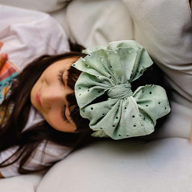 Green Eyelet Headwrap