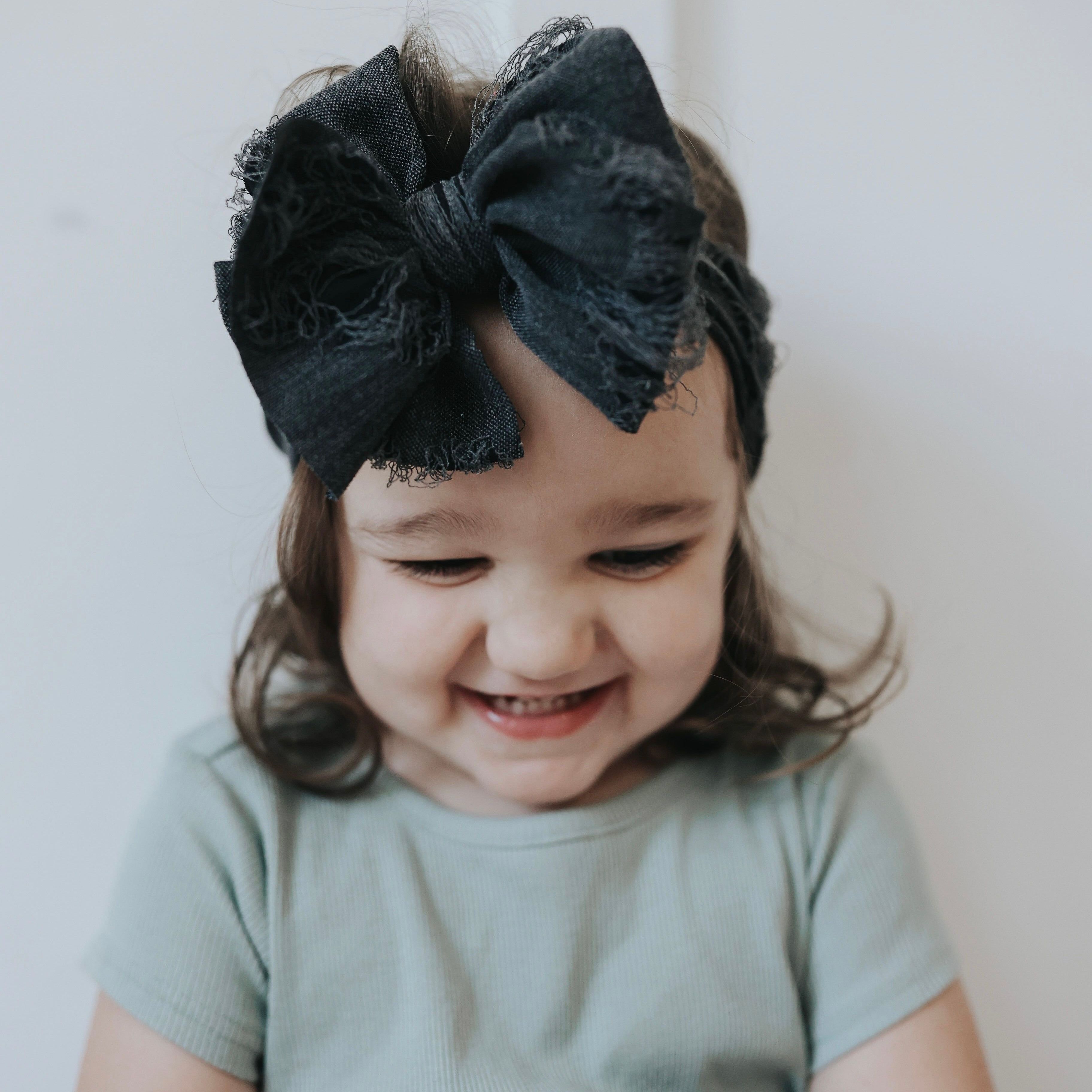 Distressed Black Headwrap