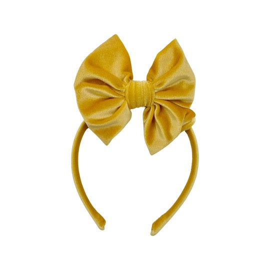 Summer Velvet Fancy Butterfly Bow - Honey
