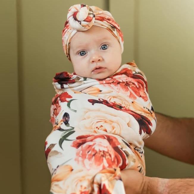 Coral Bliss Swaddle Blanket Set