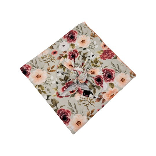 Vintage Floral Swaddle Blanket Set