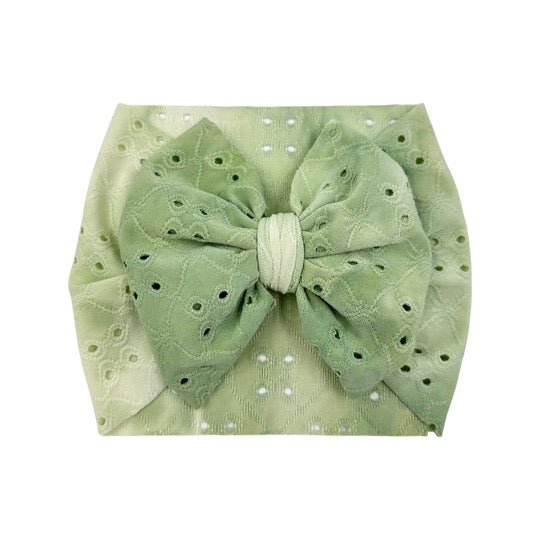 Green Eyelet Headwrap