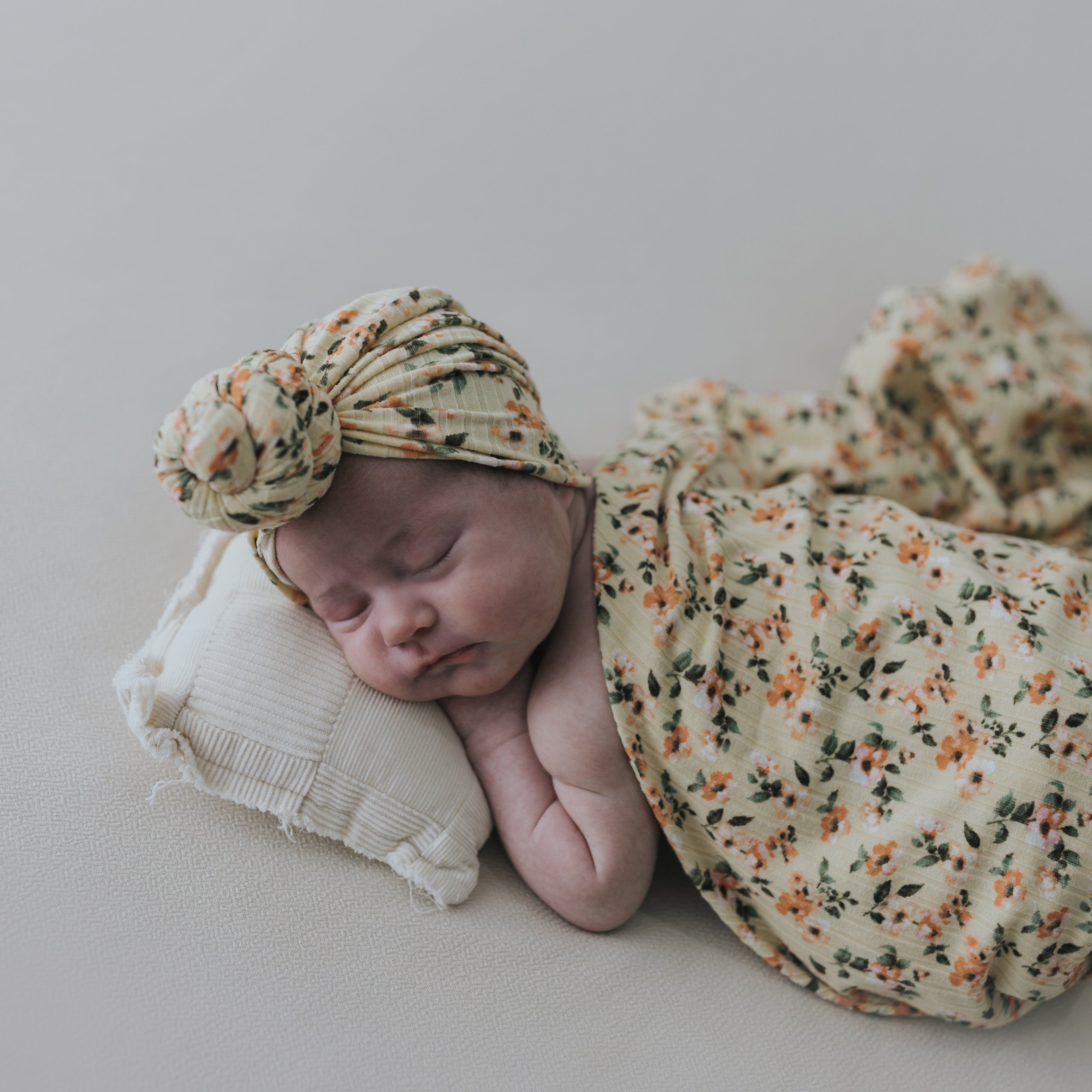 Yellow Floral Swaddle Blanket Set