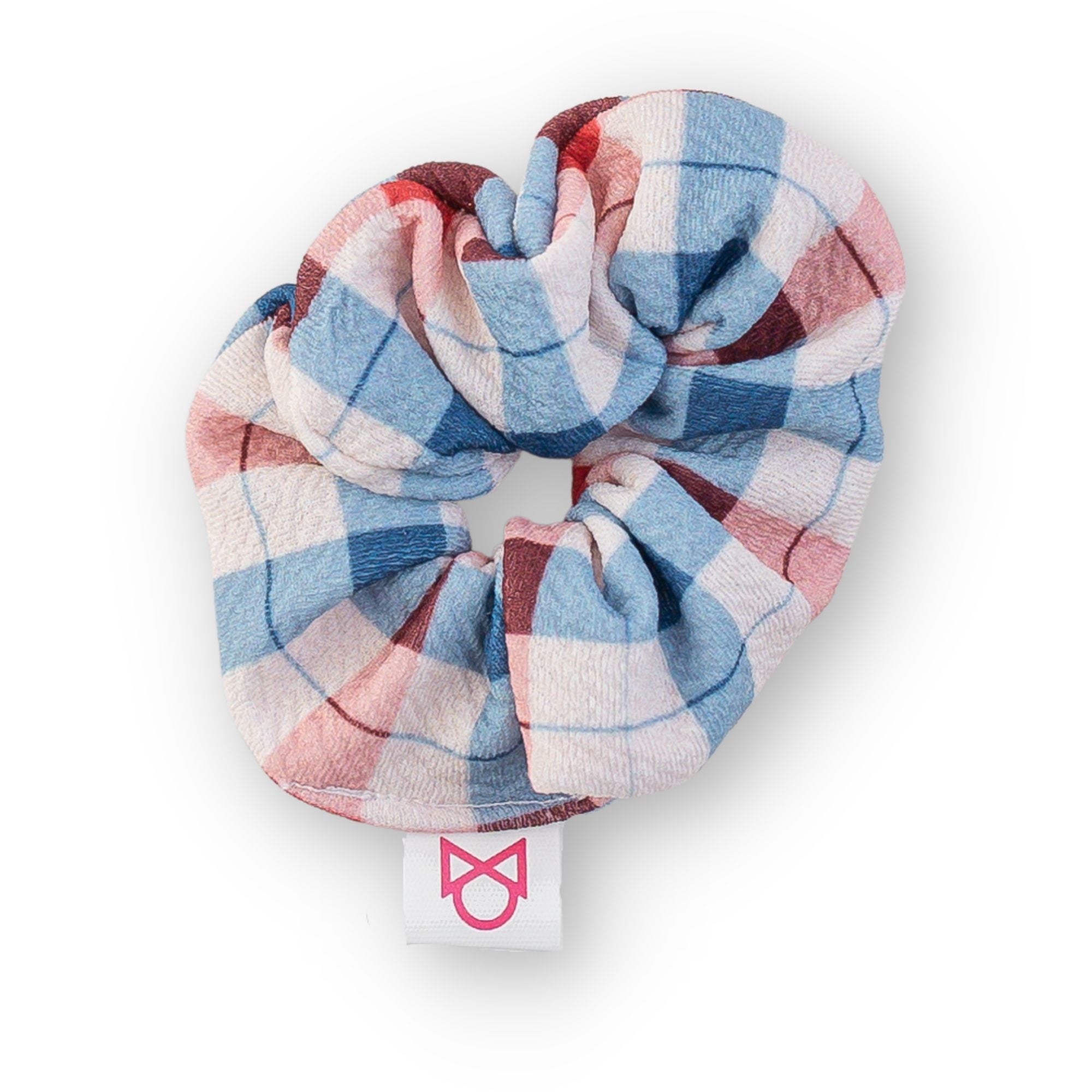 Red White Blue Gingham Scrunchie