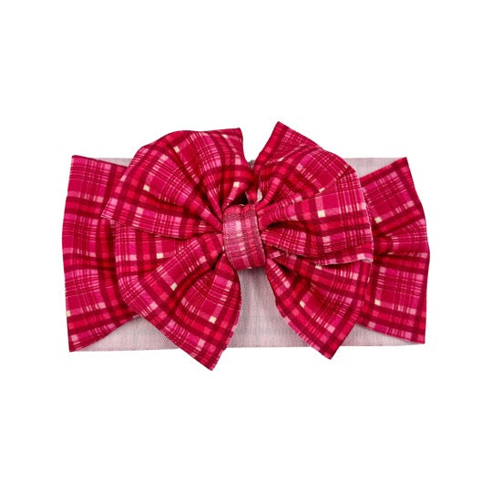 Pinky Plaid Headwrap