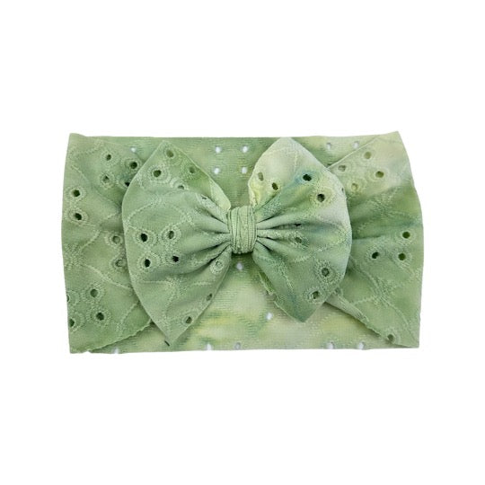 Green Eyelet Headwrap