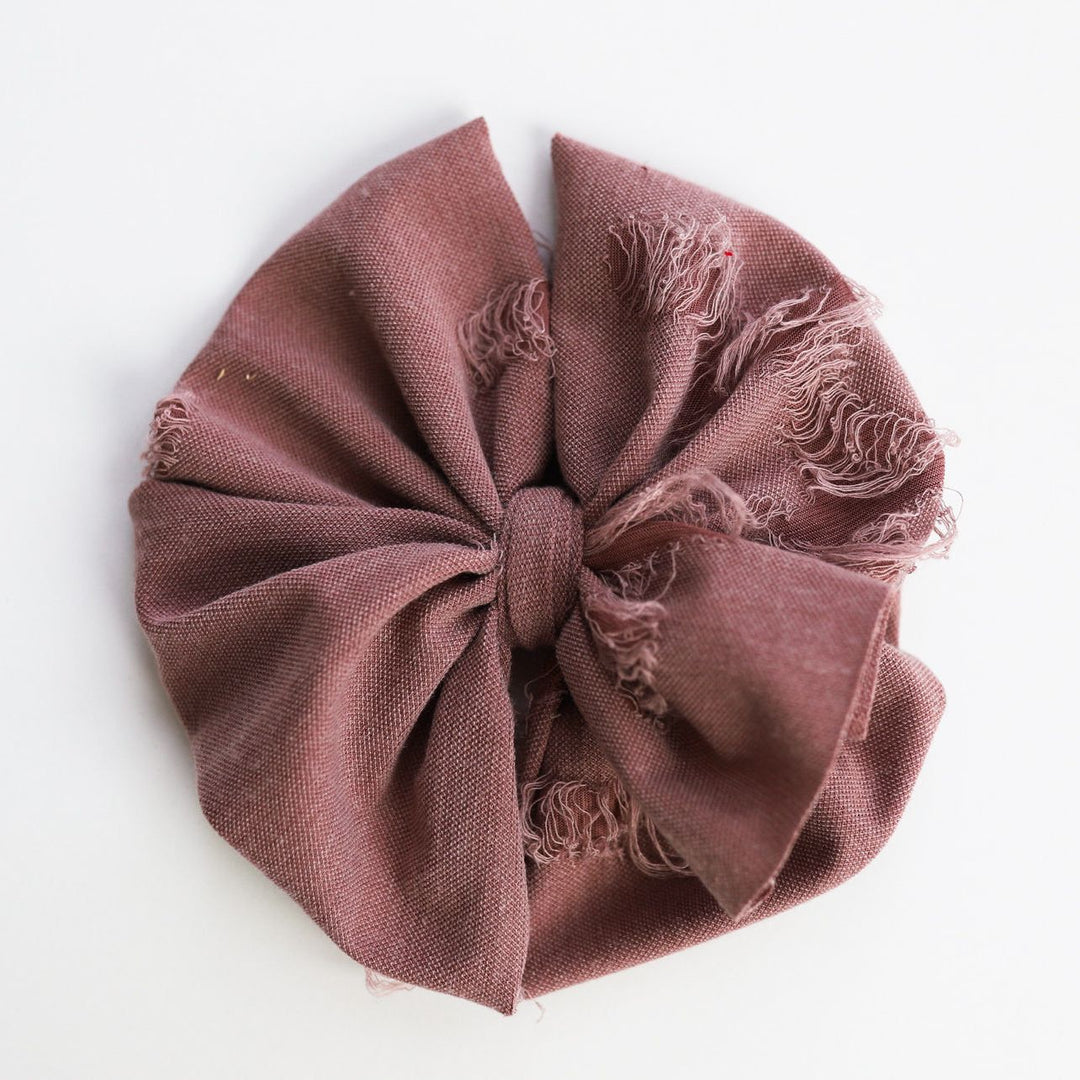 Fig Distressed Messy Bow