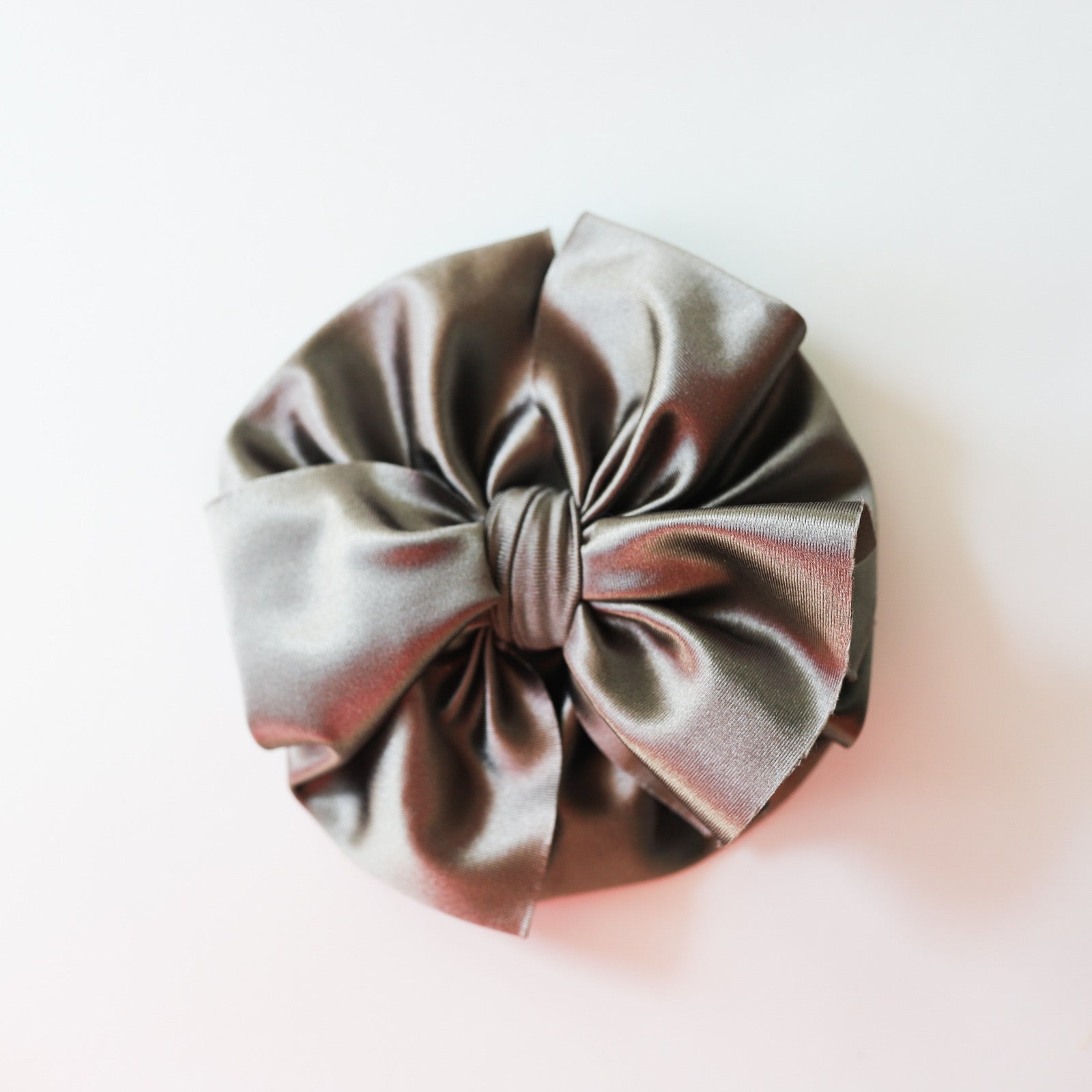 Taupe Satin Big + Skinny Bow