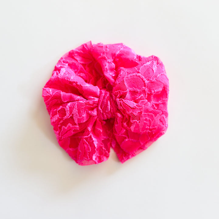 Hot Pink Lace Bow