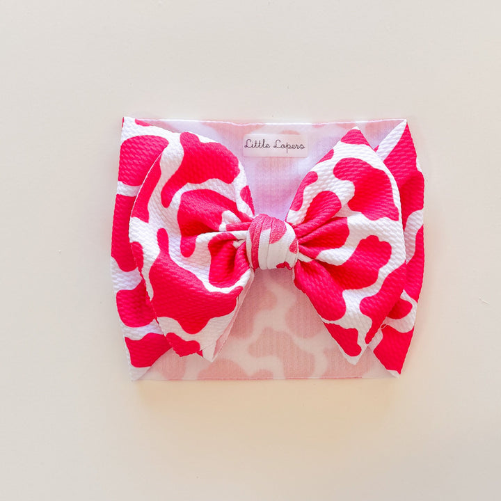 Hot Pink Cow Headwrap