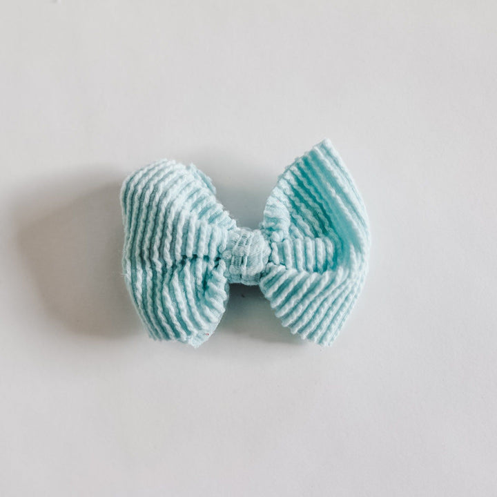 Frozen Blue Cozy Ribbed Bow