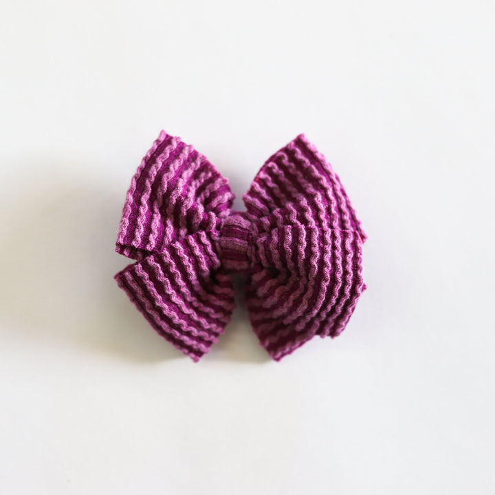 Purple Cozy Ribbed Bow