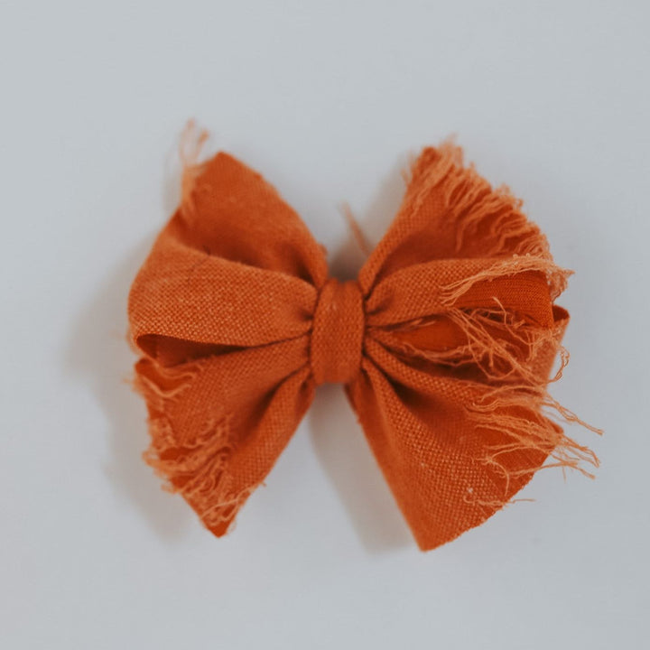 Rust Distressed Messy Bow