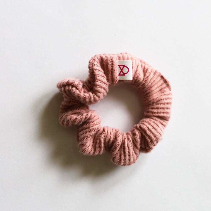 Mauve Cashmere Ribbed Scrunchie