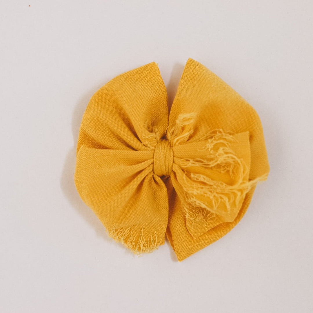 Sunflower Distressed Messy Bow