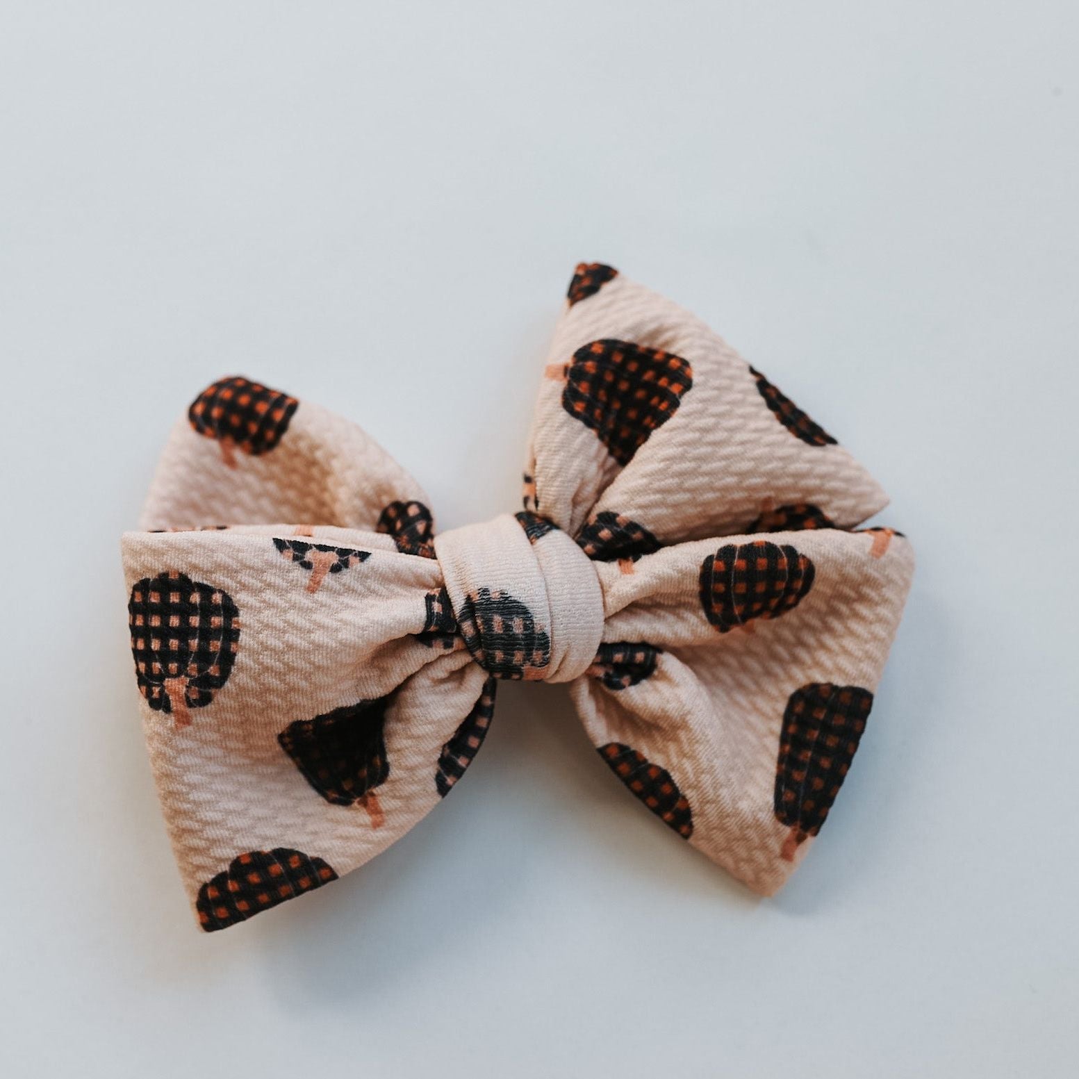 Gingham Pumpkin Fancy Butterfly Bow