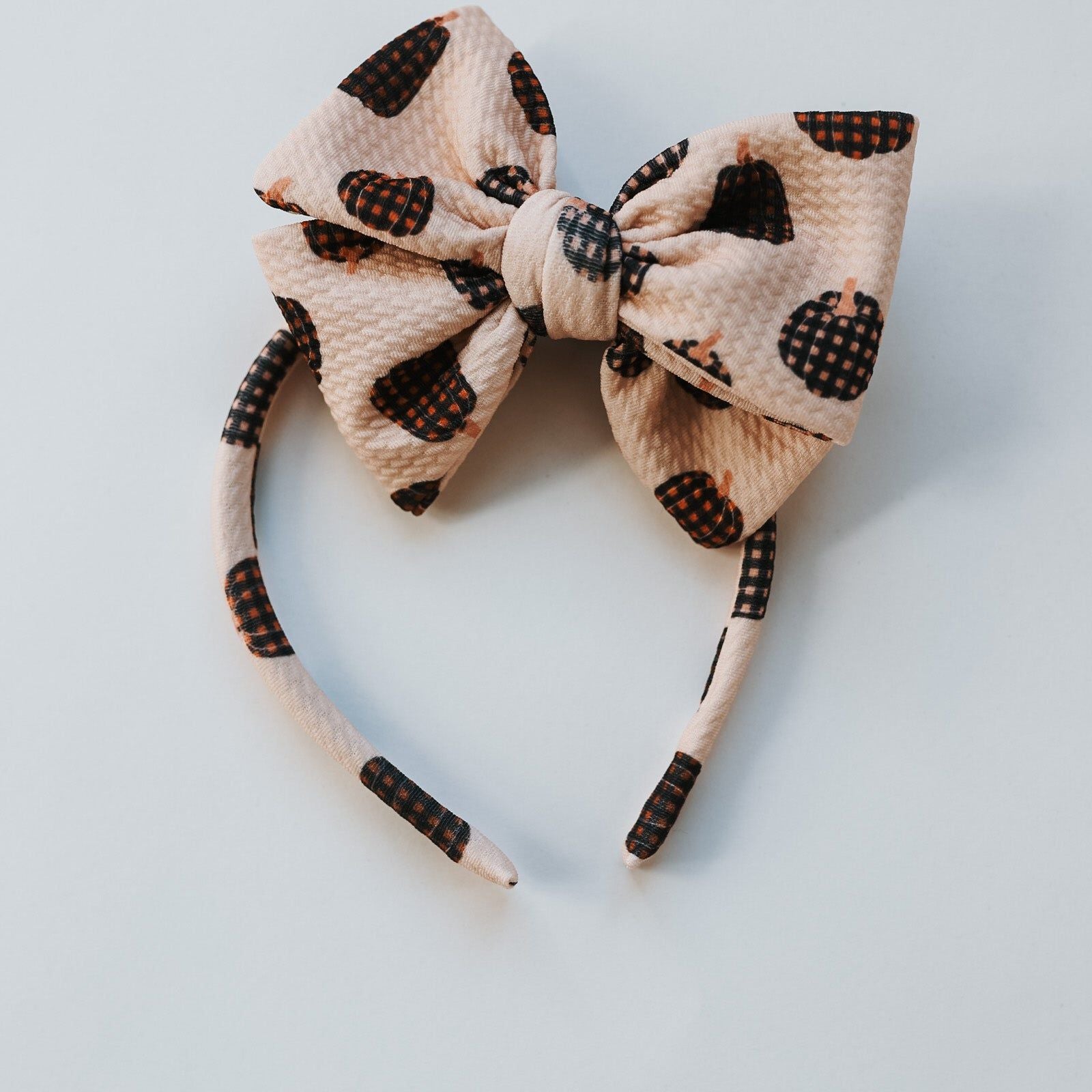 Gingham Pumpkin Fancy Butterfly Bow