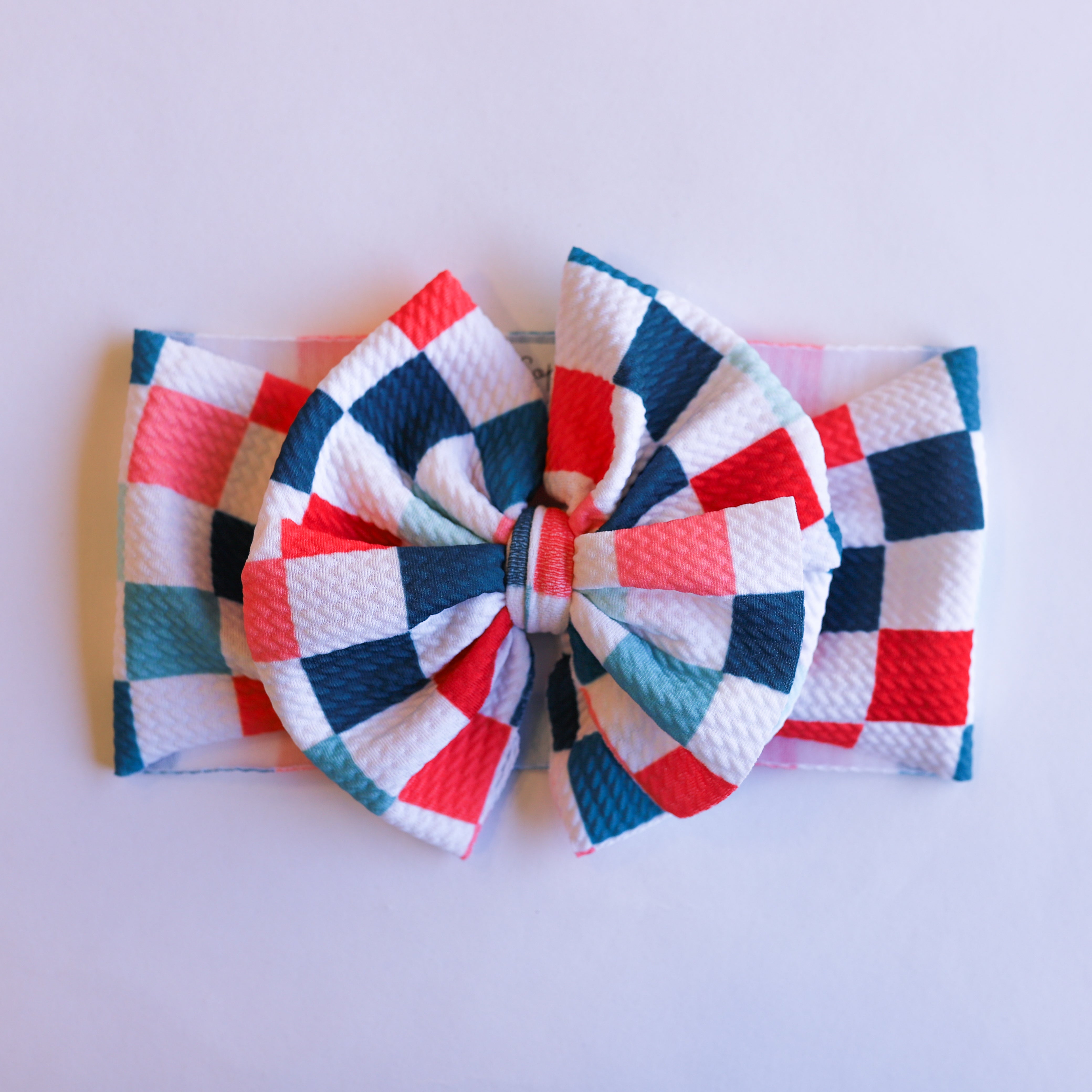 Red White and Blue Checkers  Headwrap