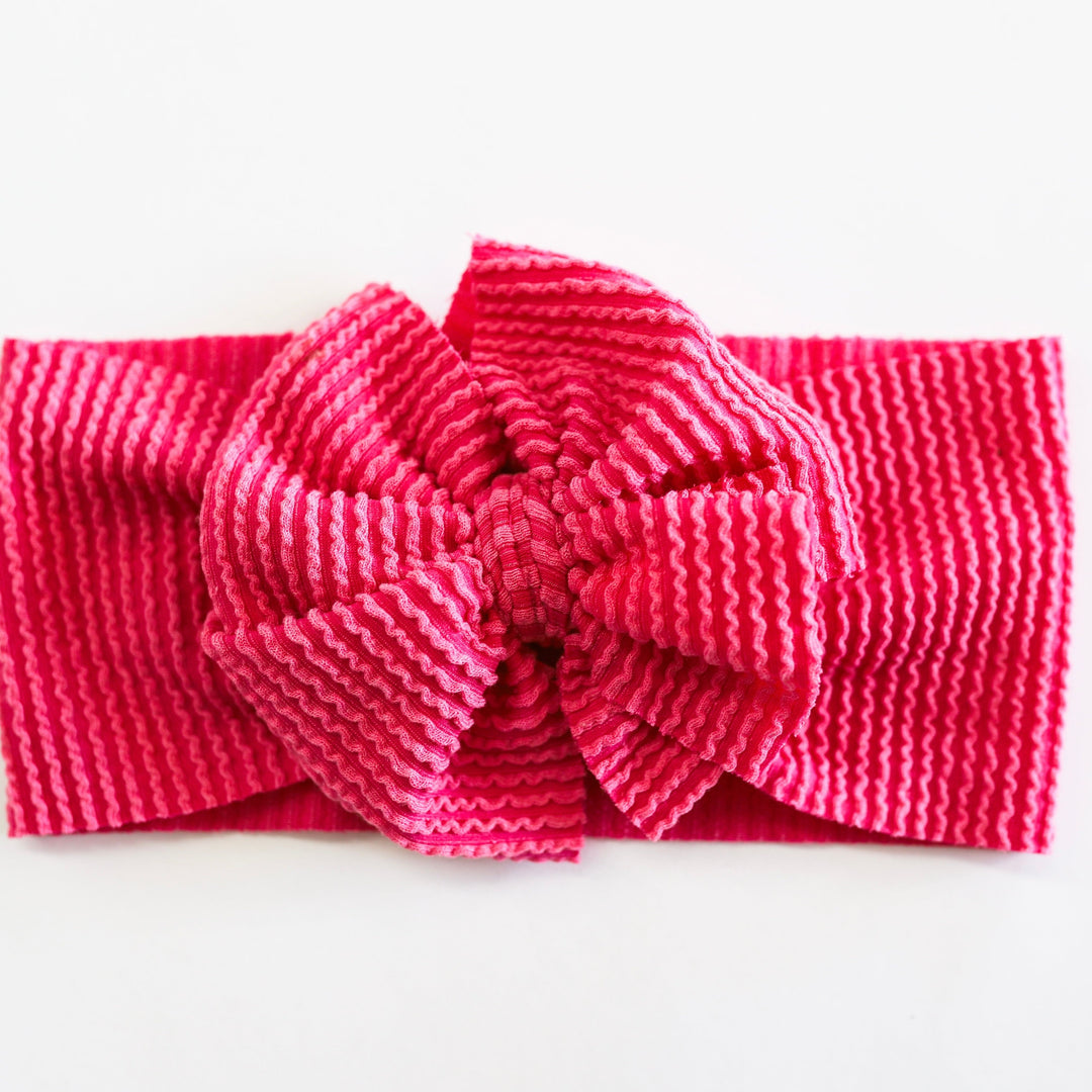 Hot Pink Ribbed Cozy Headwrap