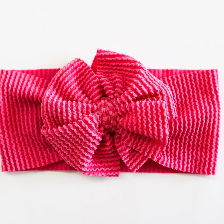 Hot Pink Ribbed Cozy Headwrap